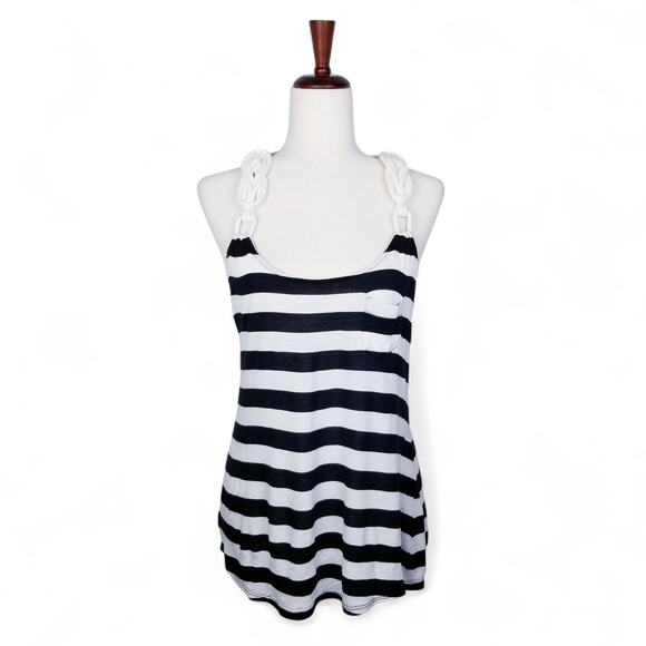 WITCHERY Black & White Viscose Nautical Knot Tank 202350 - Size Small - Picture 1 of 6